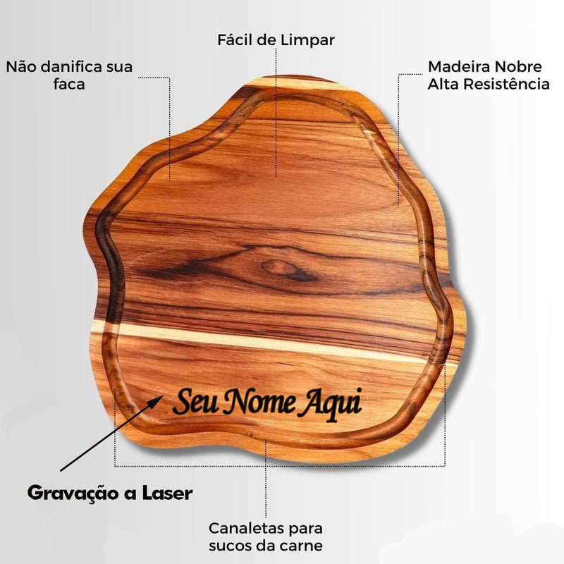 Tabua de churrasco rustica madeira maciça premium personalizada