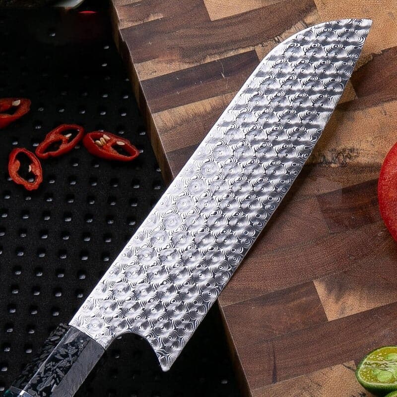 Carbon™ - Faca Santoku 110 Camadas Aço Damasco