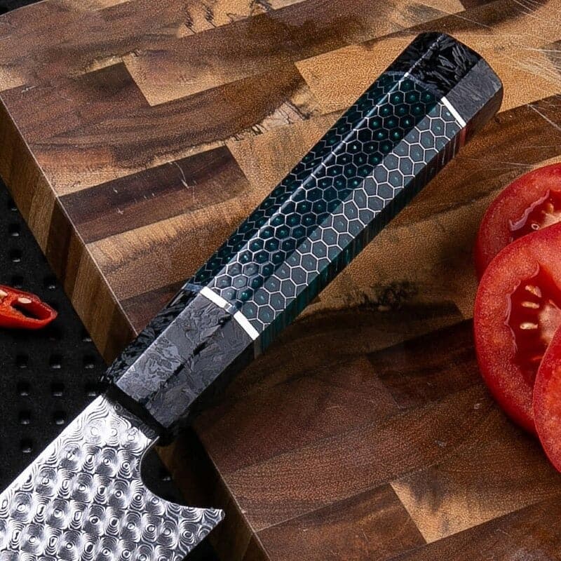 Carbon™ - Faca Santoku 110 Camadas Aço Damasco